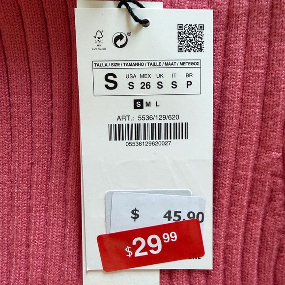 ZARA Cropped Rib Knit Sweater - Picture 8 of 8